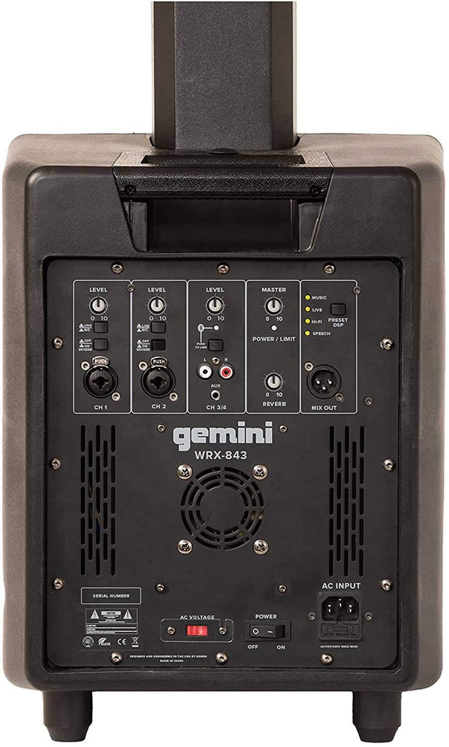 Gemini WRX-843 Powered Column Array Speaker System - PSSL ProSound and Stage Lighting