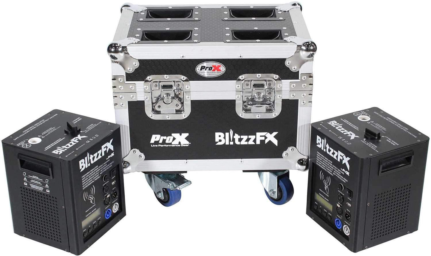 ProX Blitzz FX Small Cold Spark Machine 2-Pack with Road Case - PSSL ProSound and Stage Lighting