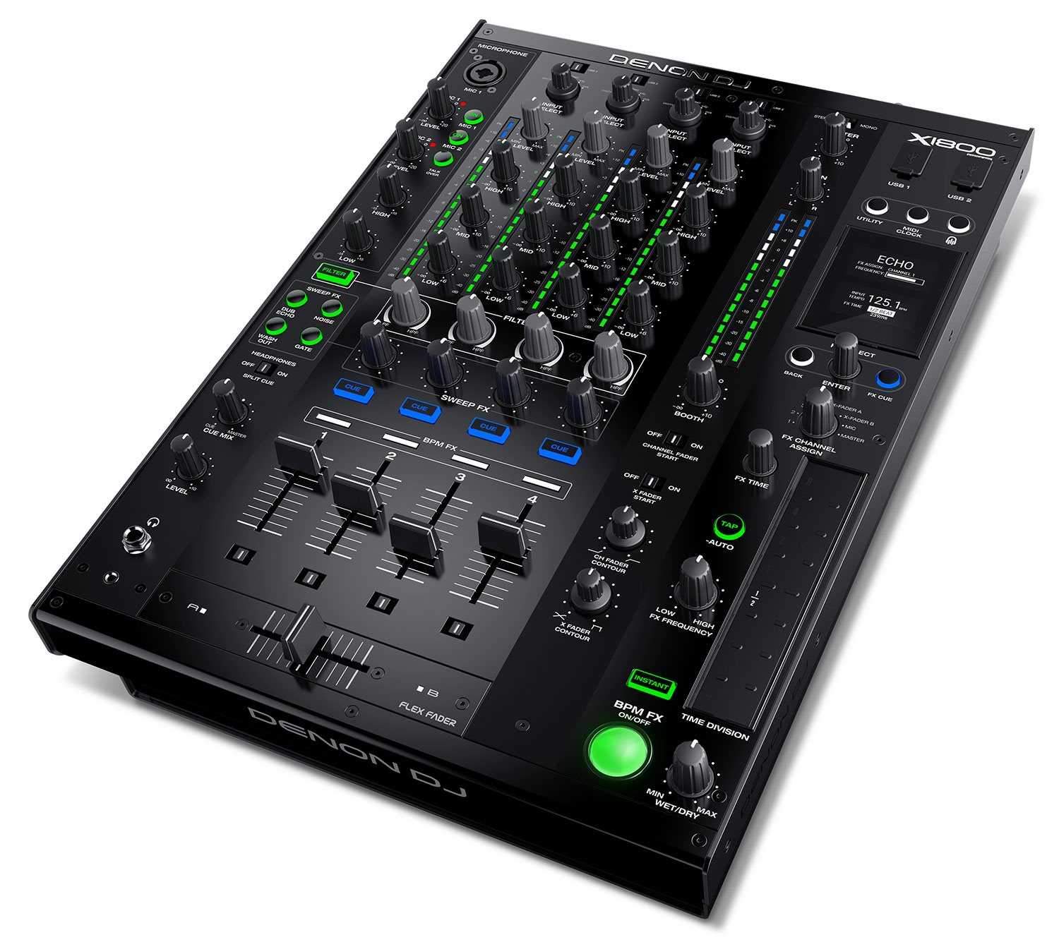 Denon DJ X1800 Prime Professional 4-Channel DJ Mixer - PSSL ProSound and Stage Lighting
