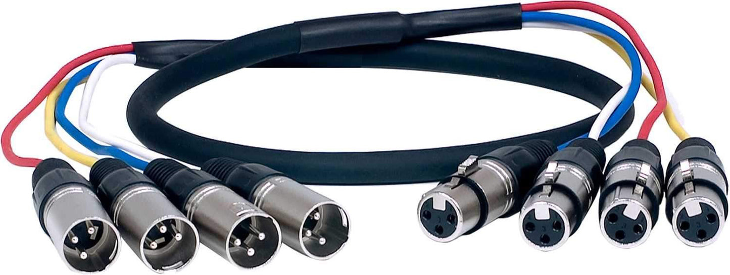 VocoPro XLR-QUAD-3 3 Ft Quad XLR Cable - PSSL ProSound and Stage Lighting