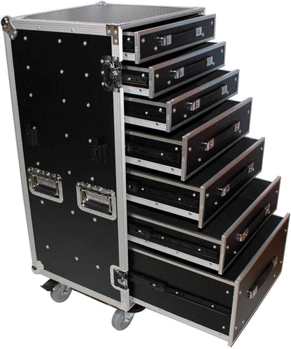 ProX XS-7DTW 7 Drawer ATA Workstation Case with Table - PSSL ProSound and Stage Lighting