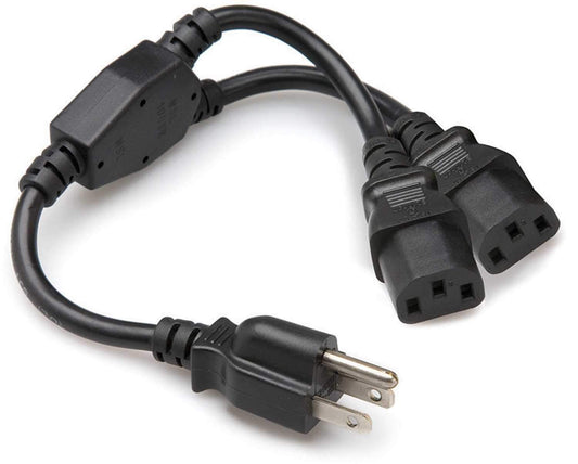 Grounded "Y" Power Cable Two IEC (F) One3 Prong - PSSL ProSound and Stage Lighting