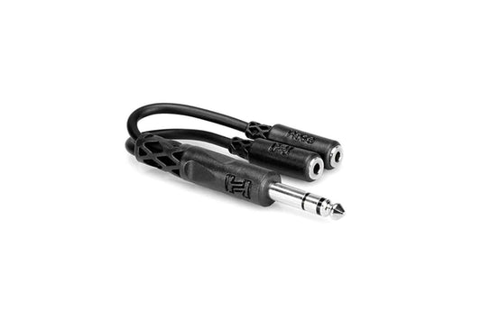 Hosa 1/4 Inch TRS (M) to Dual 1/8 Inch TRS (F) Y-Cable - PSSL ProSound and Stage Lighting