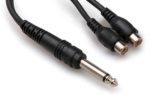 Y-Cable 1/4 (M) Mono to Dual RCA (F) - PSSL ProSound and Stage Lighting