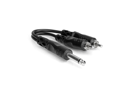 Hosa YPR-124 1/4in TS (M) to Dual RCA (M) Y-Cable - PSSL ProSound and Stage Lighting