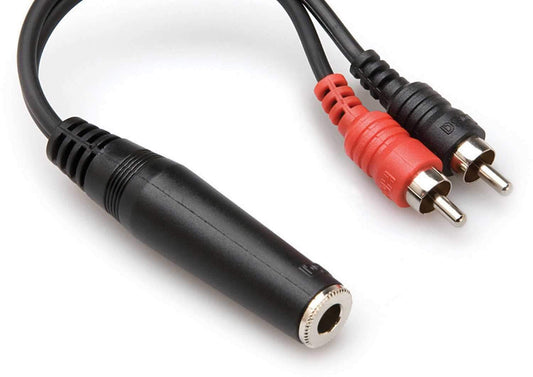 Hosa YPR-257 1/4-Inch (F) Stereo to Dual RCA (M) Cable Adapter - PSSL ProSound and Stage Lighting