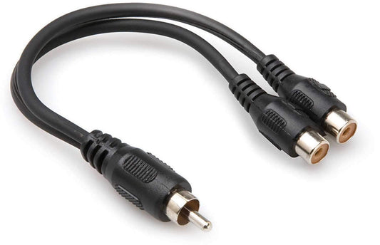 Hosa YRA-104 RCA M to Dual RCA F 6-Inch Y-Cable - PSSL ProSound and Stage Lighting