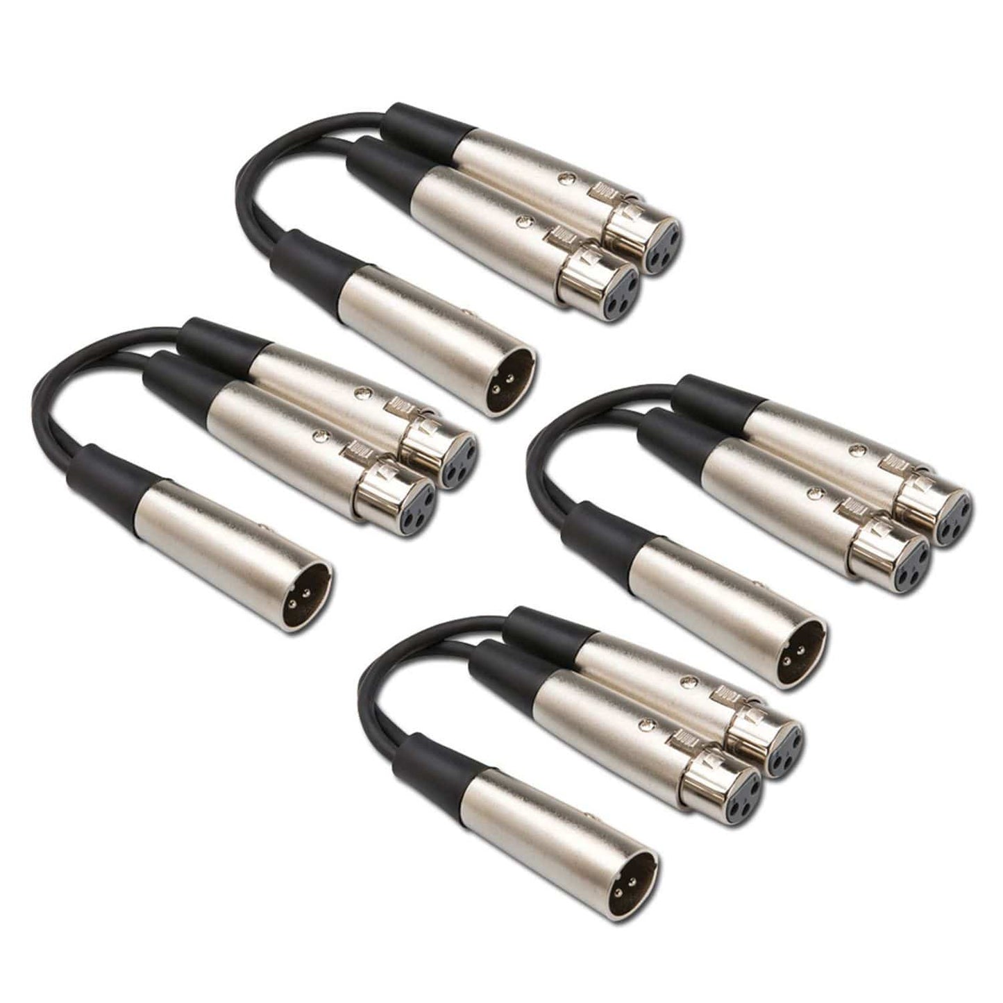 Hosa YXL119 XLR Male to Dual XLR Female Y-Cable 4-Pack - PSSL ProSound and Stage Lighting