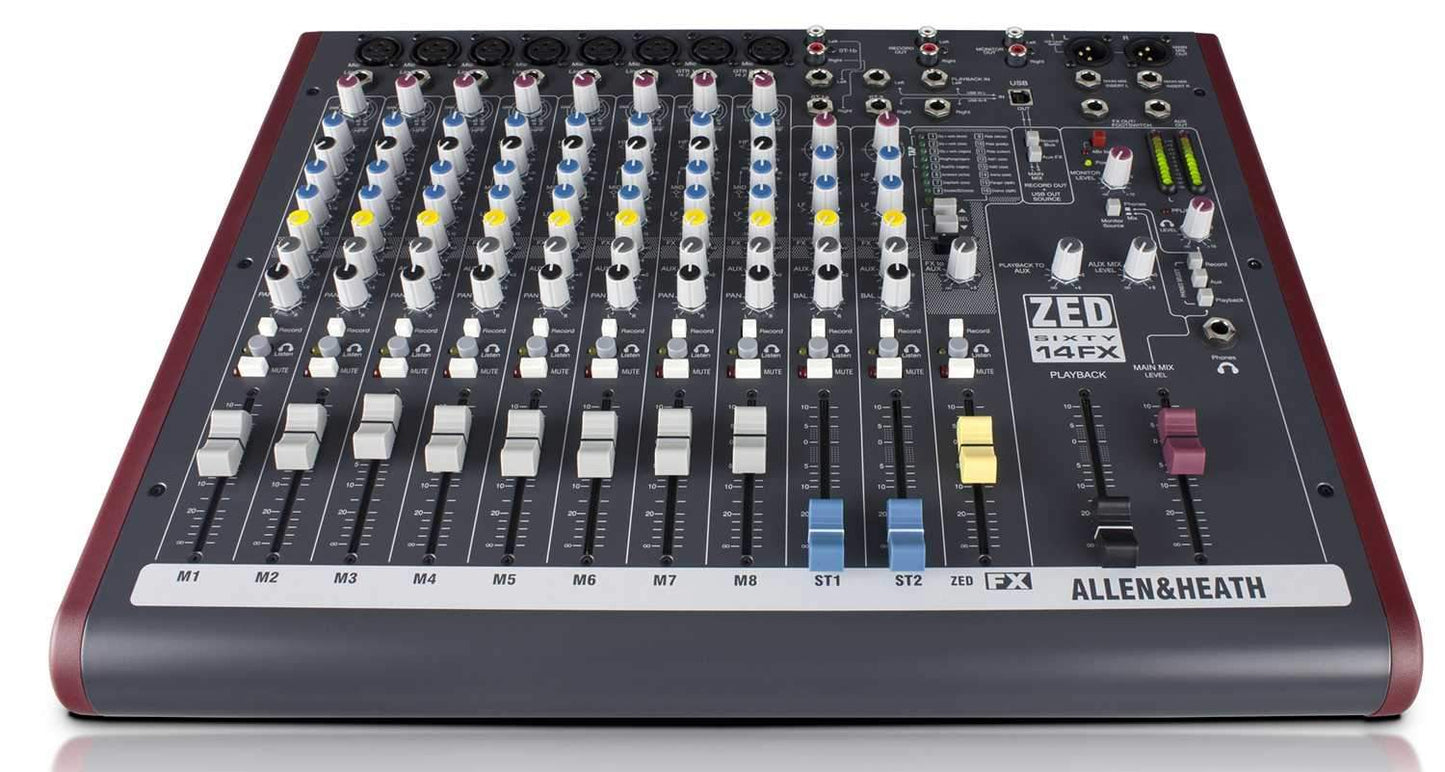 Allen & Heath ZED 14FX PA Mixer with 60mm Faders - PSSL ProSound and Stage Lighting