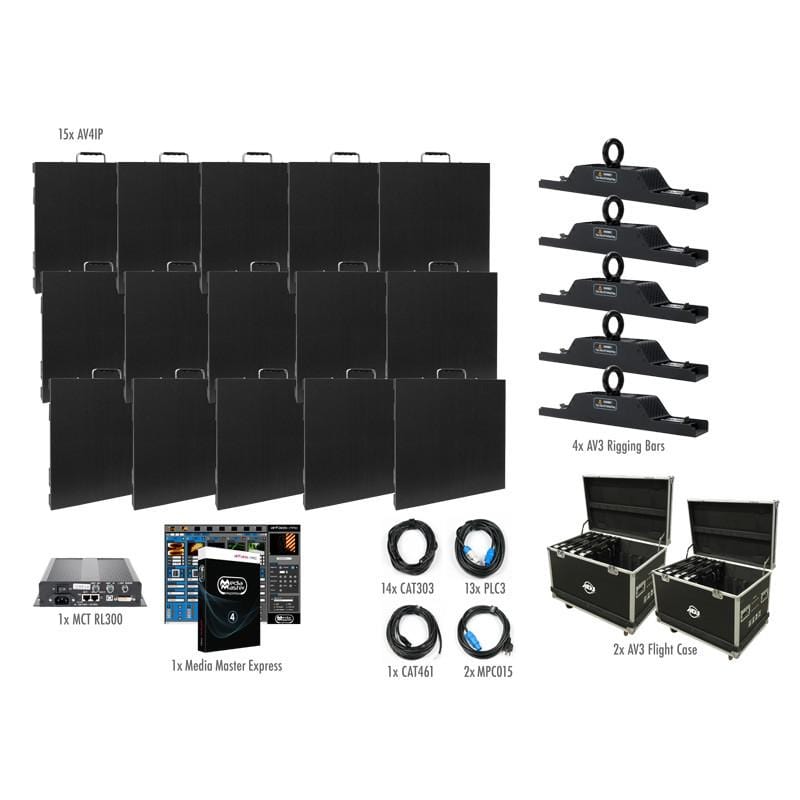 ADJ American DJ AV4IP 5x3 IP Rated Video Wall Kit with 15 Panels - ProSound and Stage Lighting