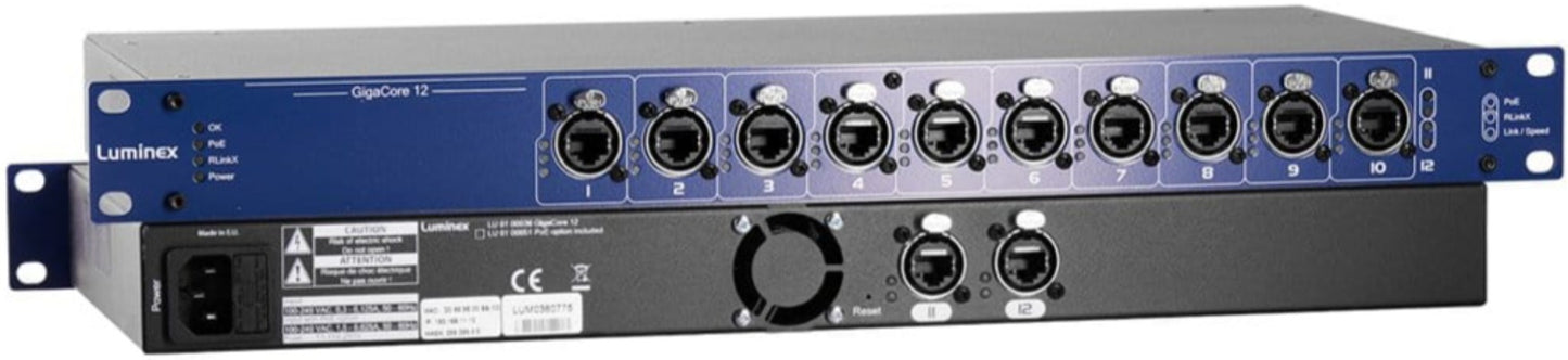 Luminex GigaCore 12 PoE+ Network Switch - ProSound and Stage Lighting