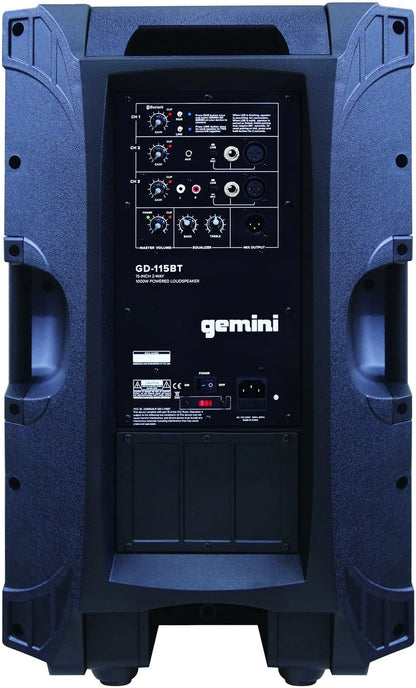 Gemini GD-115BT 1000W 2-Way 15-in Powered Speaker - ProSound and Stage Lighting