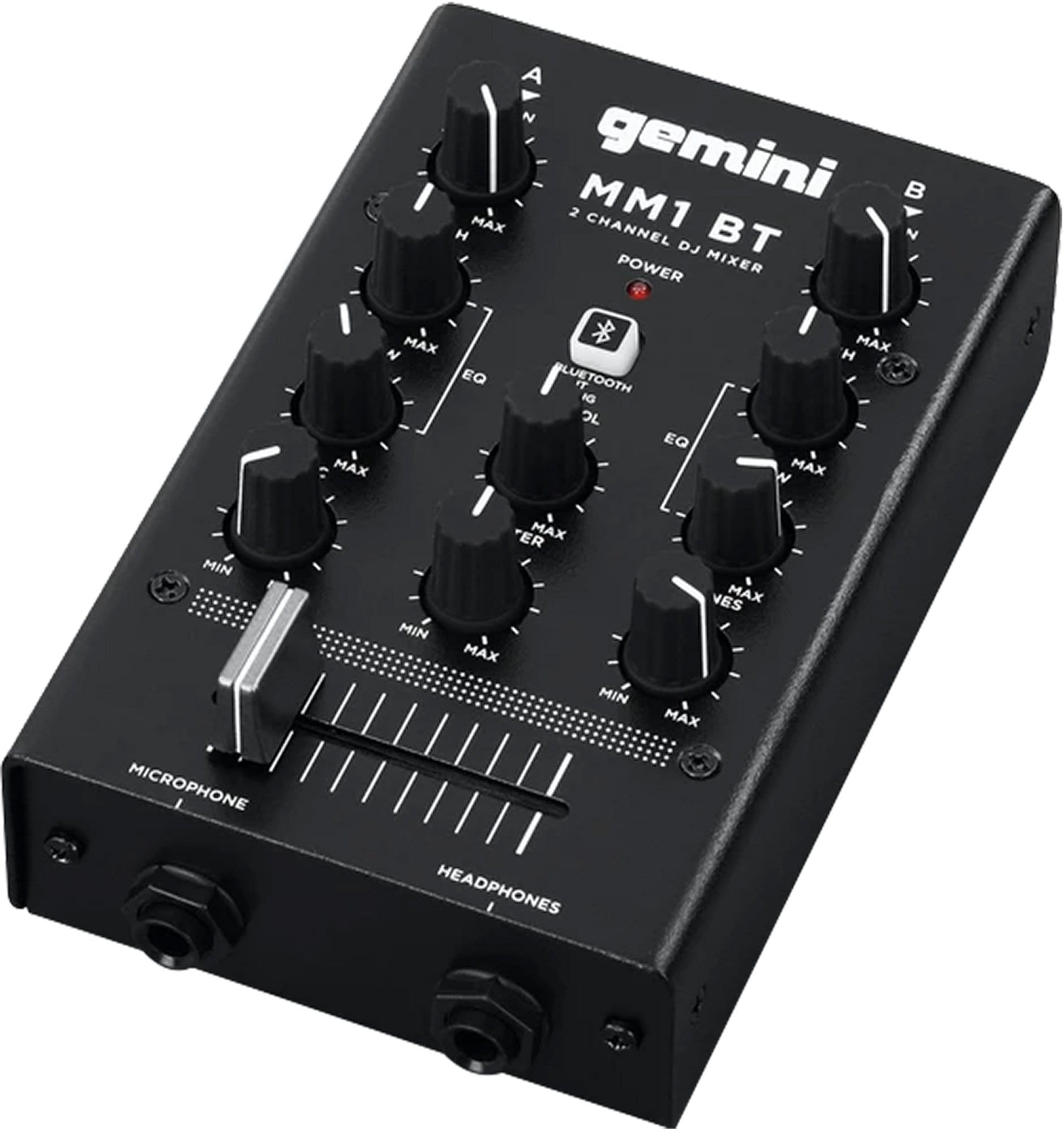 Gemini MM1BT 2-Channel Analog DJ Mixer w Bluetooth - ProSound and Stage Lighting