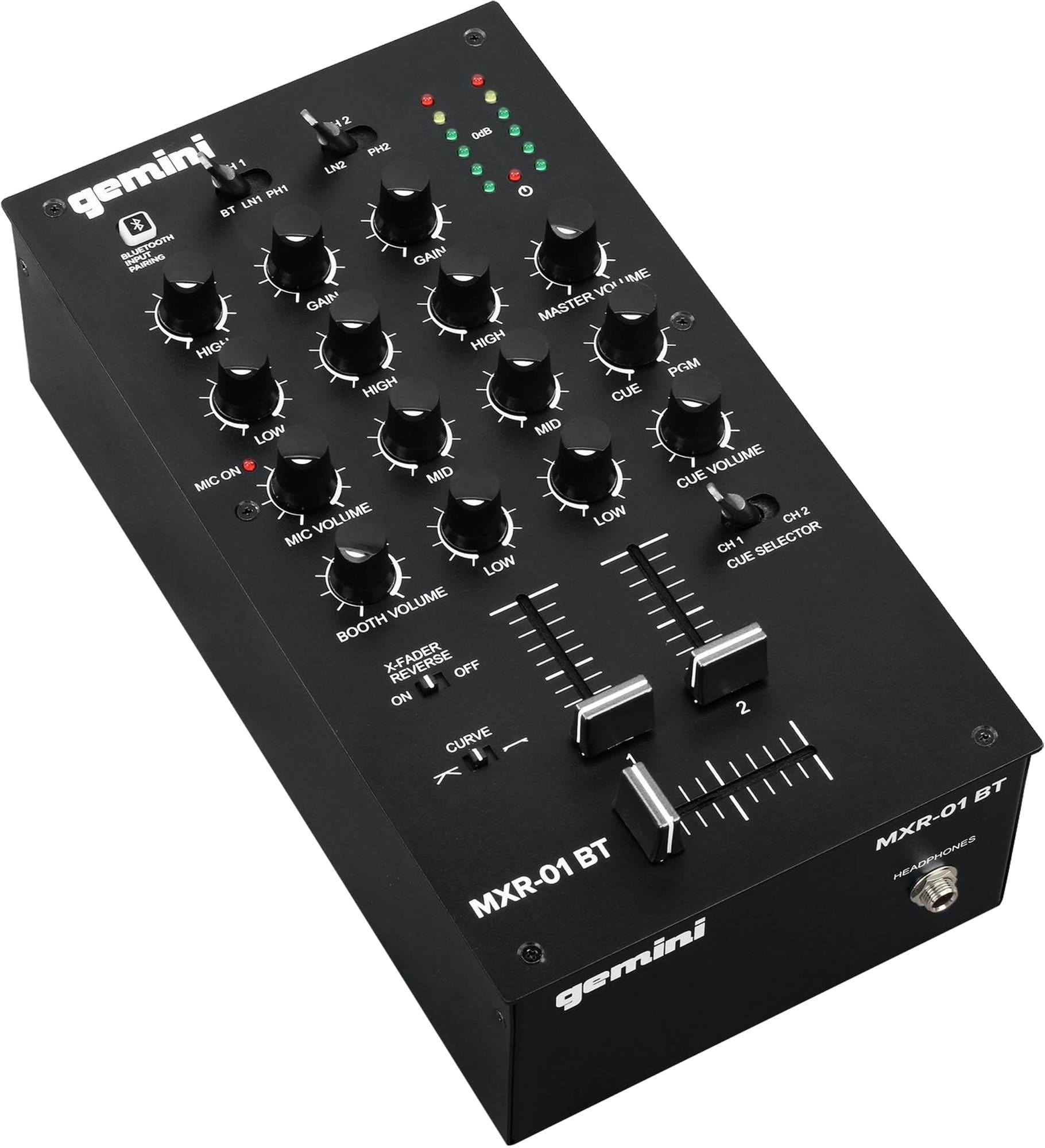 Gemini MXR-01BT 2-Channel Bluetooth DJ Mixer - ProSound and Stage Lighting