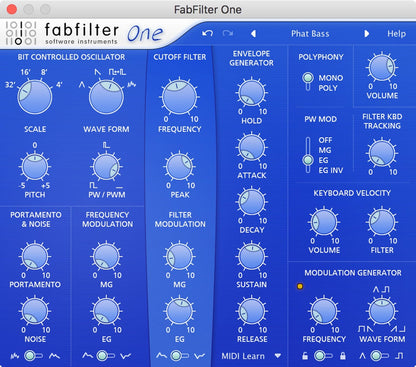 Fabfilter One 1-Oscillator Synth Wfine-Tuned Ctrl - ProSound and Stage Lighting