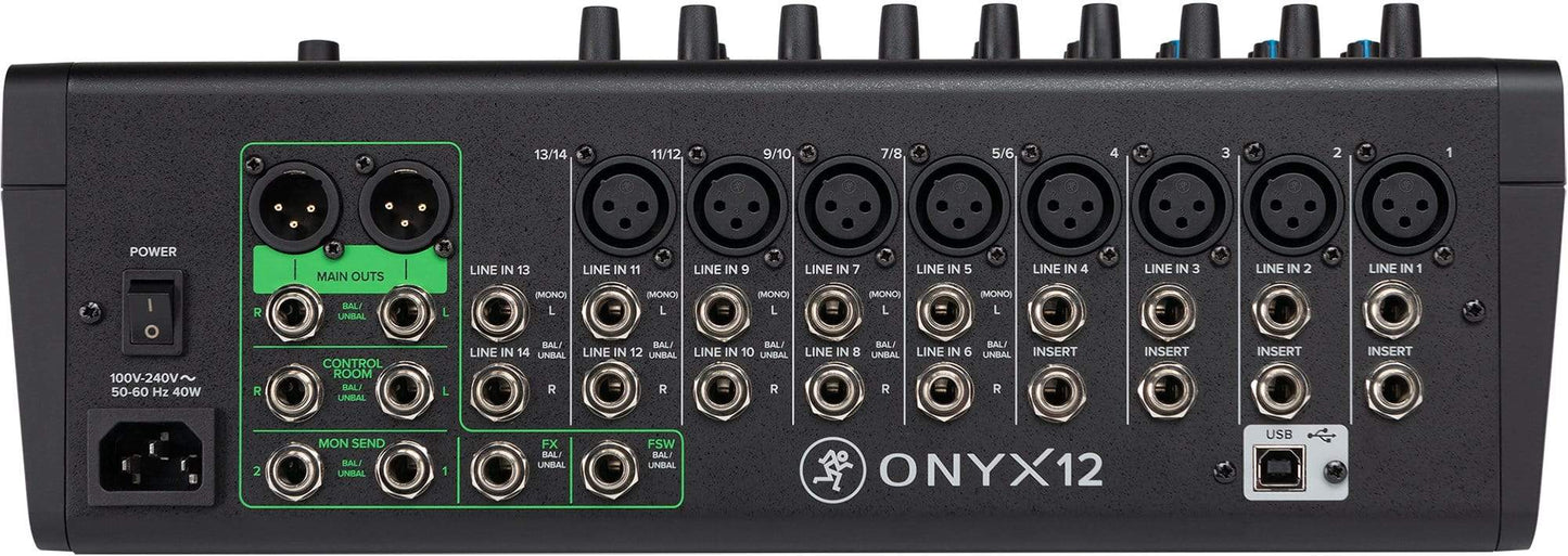 Mackie Onyx12 12-Ch Analog Mixer w Multi-Track USB - ProSound and Stage Lighting