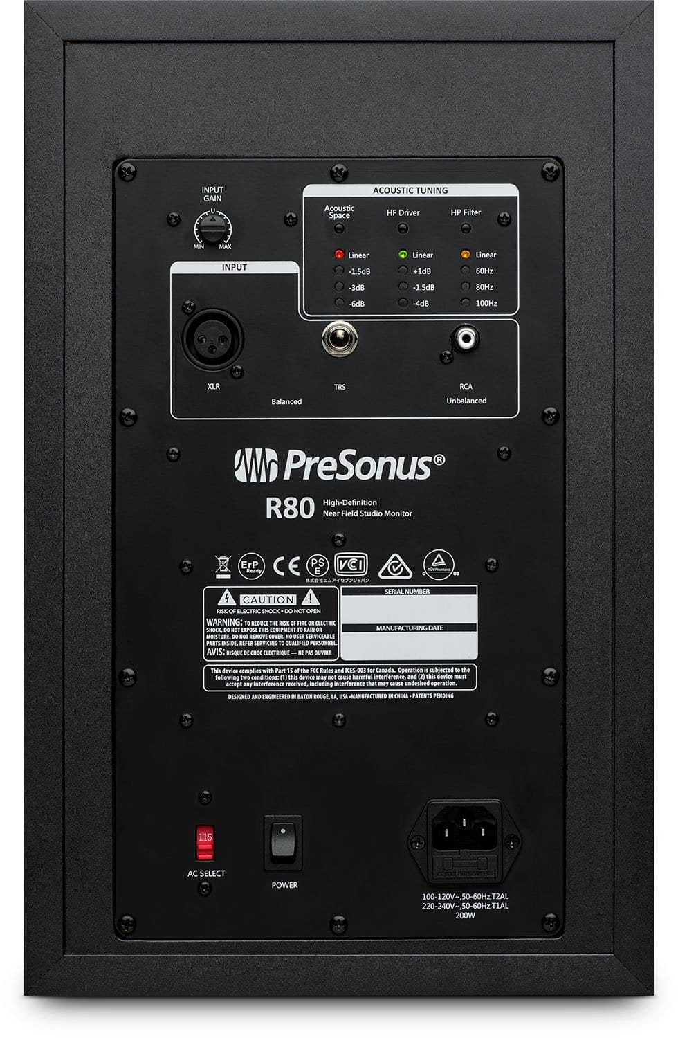Presonus R80 8-Inch AMT Powered Studio Monitor - ProSound and Stage Lighting